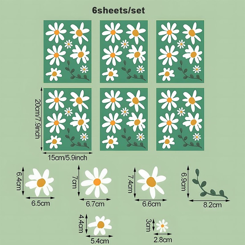 AORVYUI Multicolor Stickers Pack of Flower Decals Delicate Car Stickers