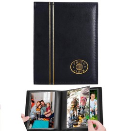 Photo Album 4x6, Soft Fabric Cover Pictures Photo Albums Memory Book for Family Baby Wedding Anniversary Birthday (Black, 100 Pockets)