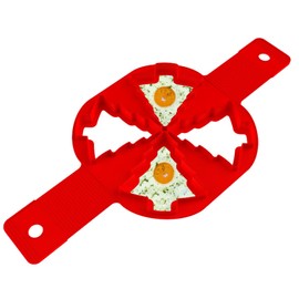 Silicone Pancake Mold Christmas Tree Shaped 4 Holes Mini Pancake Mold Egg Rings for Frying Eggs Non Stick Silicone Egg Rings for Griddle with Handles Egg Mold for Breakfast Sandwiches Egg Mcmuffins