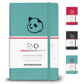 Panda Planner Undated Sales Pro Daily Planner with Daily Weekly & Monthly Layouts – 90 Day Sales & Productivity Journal for Goal Setting & Tracking – 5.75" x 8.25" Soft Fabric Cover (Teal)
