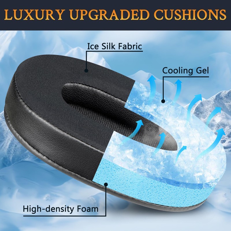SOULWIT Cooling Gel Pads Earpads for Sony Inzone H7(WH-G700)/H9(WH-G900N) Headset