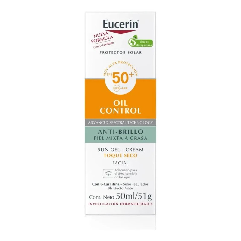 Protector Solar Eucerin Oil Control Anti-Brillo, Piel mixta a grasa