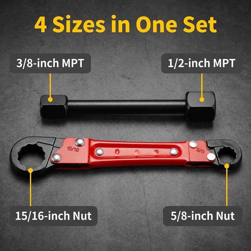 moniko Angle Stop Wrench Kit, Double Ended Pipe Wrench Set,