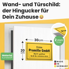 DankeDir! Firma Promille GmbH Sign 30 x 20 cm Alcohol Party Requiste Photo Booth Gift JGA Birthday Decoration Party Decoration Gift Idea Funny Saying Birthday Gift Idea