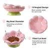 DIF DECO Ceramic Raised Cat Bowl, Pink Elevated Cat Food