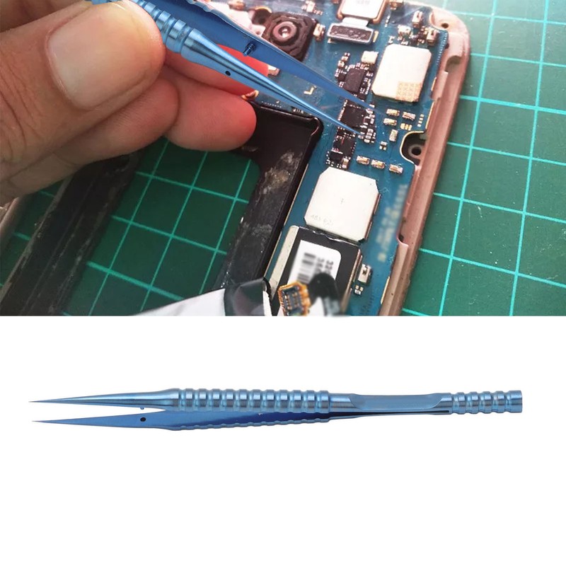 Tweezers Ti Alloy Straight Fine Tip Antimagnetic Tool for Electronic