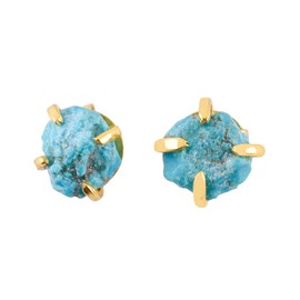 These beautiful earrings feature real turquoise stones in their natural form. Set in high-quality 14k gold plated, they are perfect for daily wear or special occasions. A wonderful choice for birthdays, anniversaries, or just to show you care