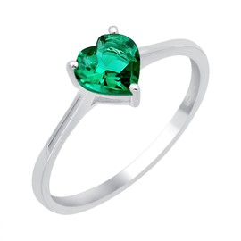 TISHAVI Simulated Emerald Ring For Women Sterling Silver,Emerald Ring Sterling Silver,Size 9 Ring for Women Sterling Silver