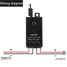 Meskliu 12V Wireless Mini Remote Control Switch, DC 12V/24V/48V/10A Relay with 328FT Long Range, Wireless RF Switch for Car, Motor, Lamps, LED Lights, Fans