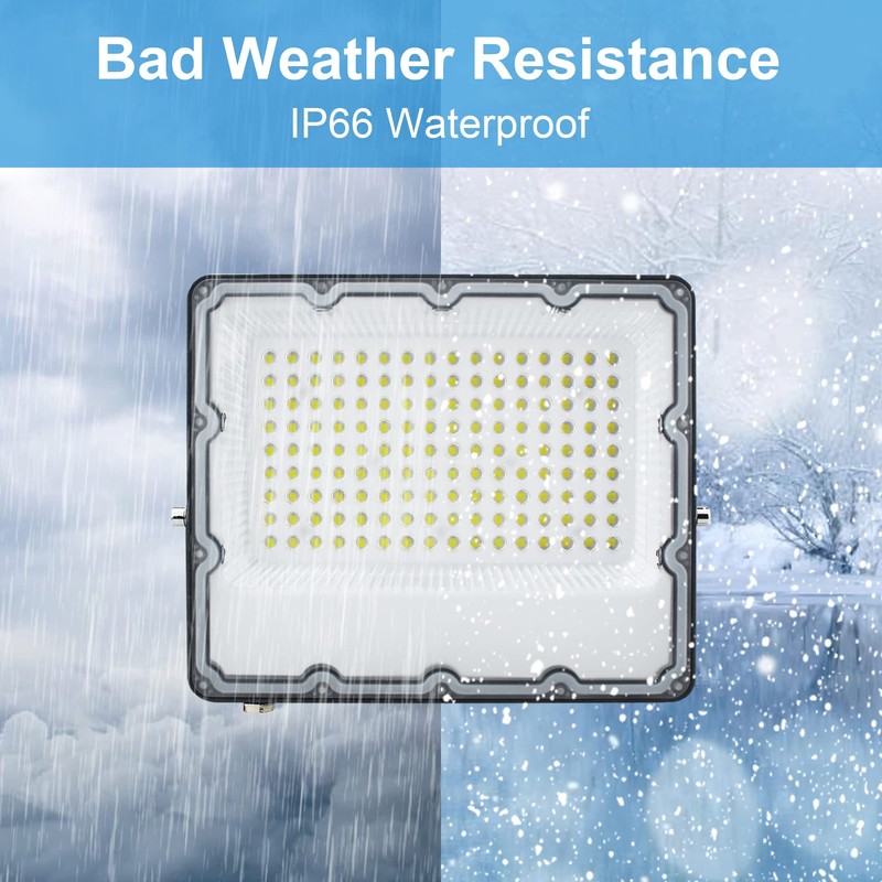 Indmird 150W LED Flood Lights Plug in, Outdoor Security Lights