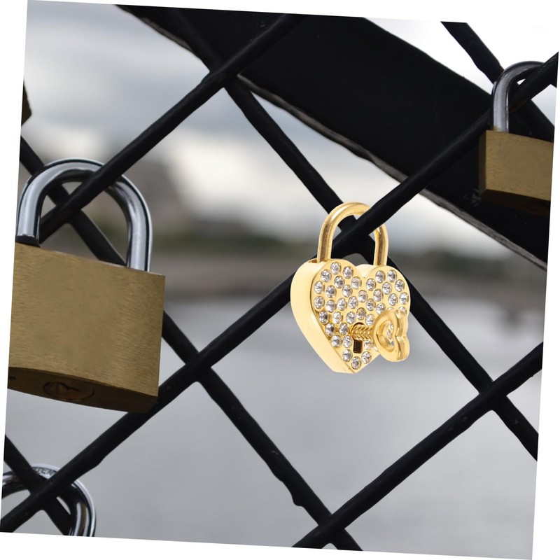 Angoily Security Padlock Outdoor Heart Padlock for Couples Love Lock