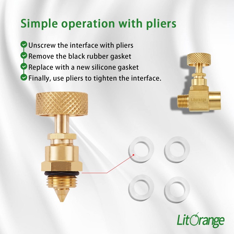 Litorange 2 Pack Heavy Duty Brass Replacement Control Needle Valve