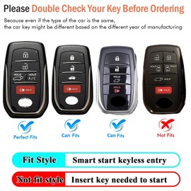 CISUI 5-Button Leather Key Fob Case for toyota – Compatible with 2019-2024 Land Cruiser, 2021-2024 Venza, Grand Highlander, Hilux, Fortuner, 2022-2024 Tundraand Corolla Cross (Black)