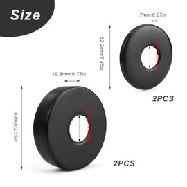 HASLED Stainless Steel Cover Rosette Pack of 4 Black Pipe Cover, Water Pipe Cover for 20 mm Diameter and 25 mm Diameter, Decorative Pipe Covers for Pipe Shower, Sanitary Installations