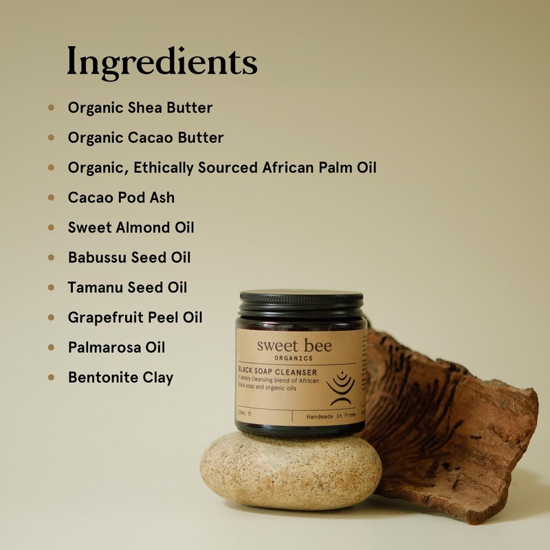 Sweet Bee African Black Soap - Deeply Cleansing Charcoal Soap