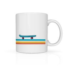 Rapoza Collective - Taza RETRO PATINETA, taza cerámica 11oz (330ml), Perfecta para la Oficina o Regalo, Taza Vintage, Taza Skateboard