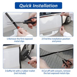 ALLWIN 33Ft Car Door Edge Guards - Black Universal Fit Door Edge Protector, Rubber U Shape Automotive Door Trim Molding for Sedans Trucks SUV ATV - No Glue Required (Black, 33FT)