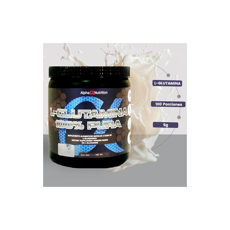 Alpha Nutrition L-Glutamina, Sabor Natural, 500 g