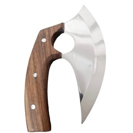 TTC-111 Handmade Stainless Steel Ulu kitchen Knife -Wood Handle