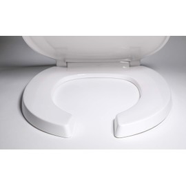 Centoco 460STS-001 Round Plastic Toilet Seat, Open Front with Cover, Stainless Steel Hinge, Heavy Duty Commercial Use, White
