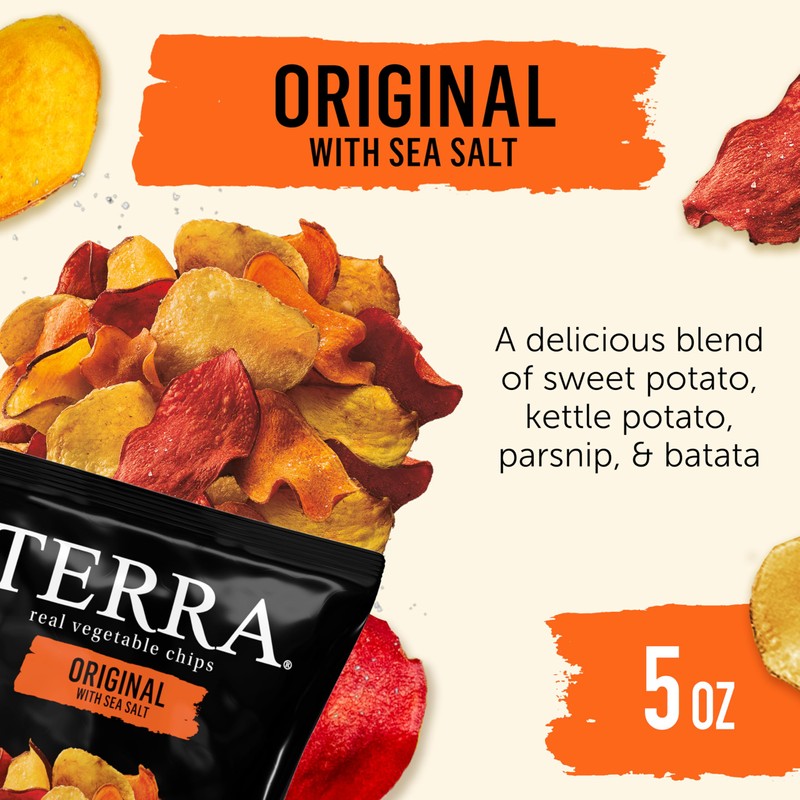 Terra Vegetable Chips, Original Vegetable Chips with Sea Salt, 5
