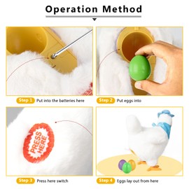 HBBHML Muñeca eléctrica de peluche con huevo de peluche con música sonora para niños y niñas