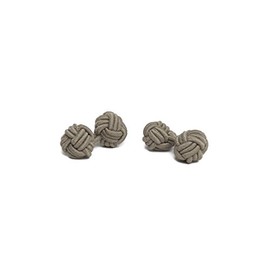 Jacob Alexander Pair of Solid Color Silk Knot Cufflinks - Tan