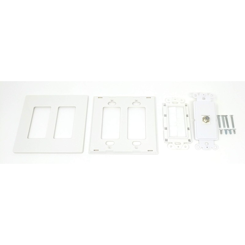 RiteAV Mesh Brush Coax Cable TV Wall Plate Dual 2