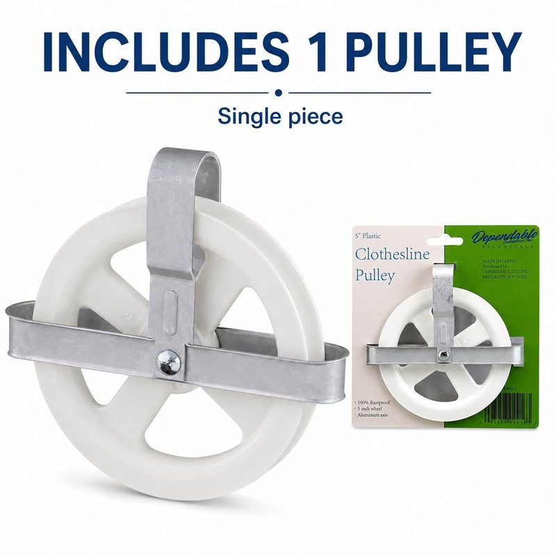 Clothesline Pulley 5 Inch Outdoor Laundry Line Wheel with Aluminum