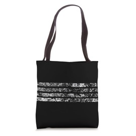 Classic White Stripes on Black - Striped Stripe Design #121 Tote Bag