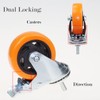 Heavy Duty Stem Caster Wheels M10-1.5X25mm Dual Locking No Noise