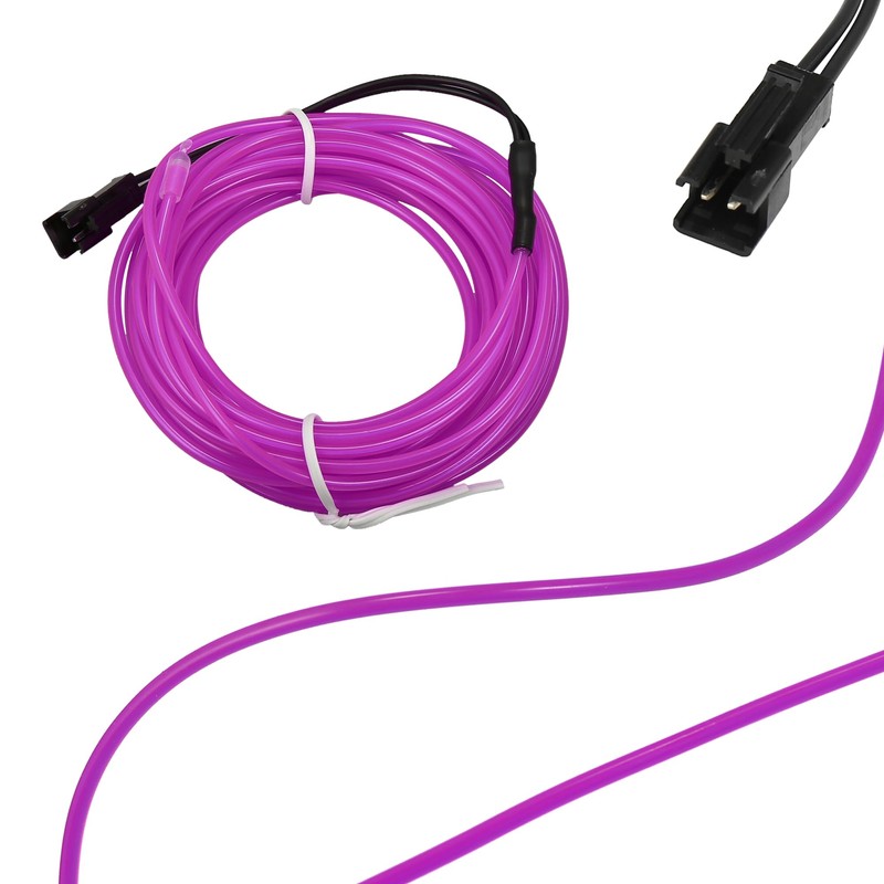 X AUTOHAUX 4 Meter/13ft Neon EL Wire String Strip Purple