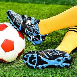 Unisex Kid's Soccer Boots - Lightweight Football Shoes with Easy Self-Fastening Closure (Blue, US Footwear Size System, Little Kid, Numeric, Medium, 5.5)