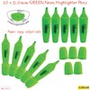 DOLLAR HL625 Neon Fluorescent Highlighter Pens, GREEN, Pack of 10,