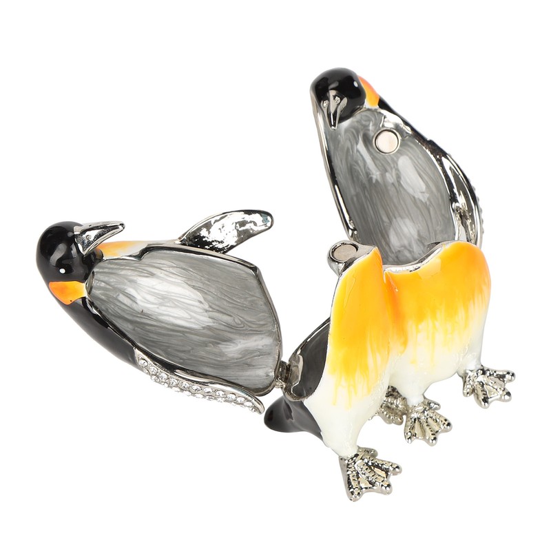 Penguin Couple Ornament Desktop Crafts Collection Decor Penguin Jewellery Storage