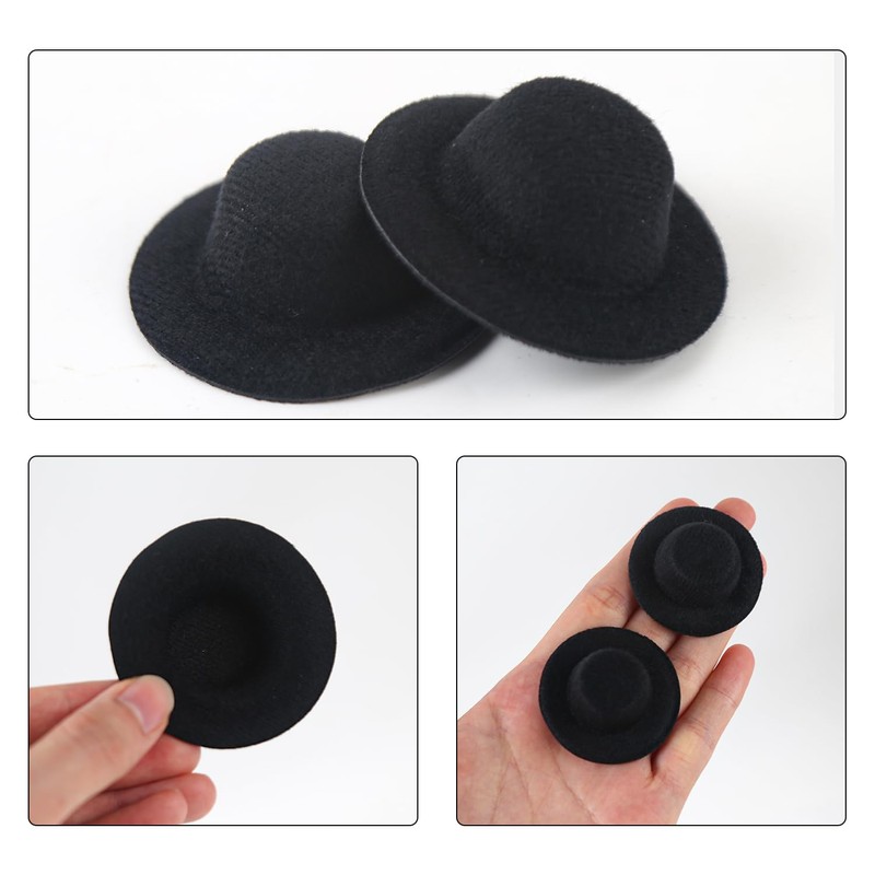 ASUNFO 12 Pcs Mini Top Hat for Craft Plush Top