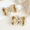 OAOLEER 2PCS 4.5inch Hair Bows for Girls, Gold Sparkling Satin