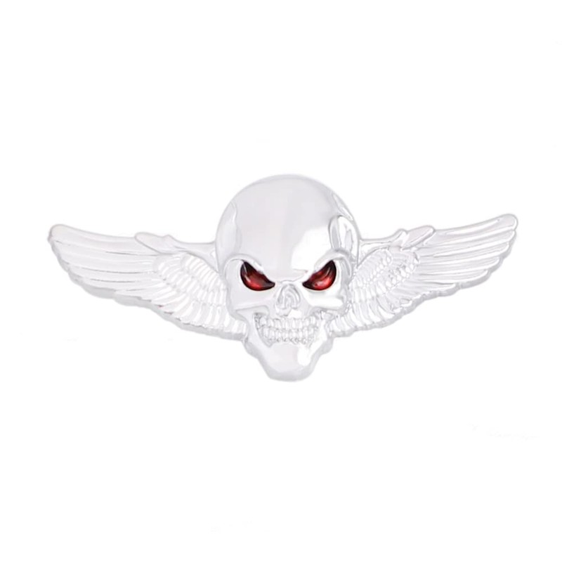 2 Pieces Skull Emblem Car Sticker 3D Skull Badge Car