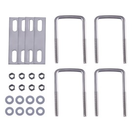TIOMIOSEA Pack of 4 Stainless Steel Square U-Bolt Clamp M8 x 50 x 100 mm, Square Clamp, Square Pipe Clamp with Baffle and Nuts, for Towing Cars and Pipe Pipe