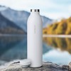 Vinsun Stainless Steel Drinking Bottle, 600 ml, White, Leak-Proof, Suitable