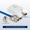 FGB 2x Cat6A Surface-Mounted Network Socket, 2 Port RJ45 Socket,