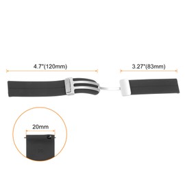 QUARKZMAN Magnetisches Silikon Uhrenarmband 20mm Schnellwechsel Weiches Gummi Wasserdichtes Ersatzarmband mit Silberner Metall-Faltschließe für Männer und Frauen, Dunkelgrau