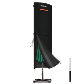 HEIMUNI Parasol Covers Waterproof with Rod, Garden Umbrella Cove fit 3 to 4,2m Diameter Large Parasol, Outdoor Umbrella Cover 420D Oxford Anti-UV, Large Parasol Cover Windproof (230x67/67cm)