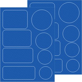 Pndeyo 16pcs Puffer Down Jacket Patches, Self-Adhesive Nylon Repair Patch, Mix Sizes Round & Rectangle Waterproof Stick on Tape for Coat Tent Sleeping Bags Ski Pants Holes Repairing- Blue