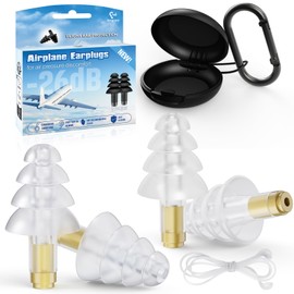 Ohrstöpsel Flugzeug, 2 Paar Flugzeug-Ohrstöpsel für Kinder 6+ und Erwachsene/Kleine Gehörgänge, wiederverwendbar, mit Silikon-Kordel, Gehörschutz für Flugzeug, Konzerte, Motorräder (26 dB)