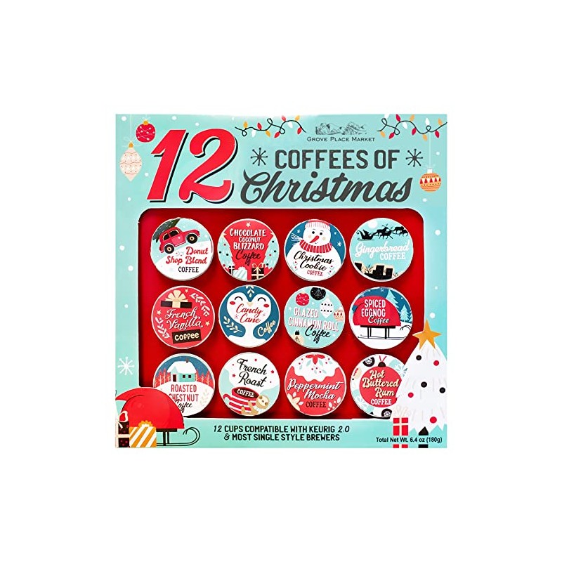 12 Coffees of Christmas - 12 K cups Premium Holiday