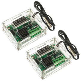 HUAREW W1209 12V DC Digital Temperature Controller Board Micro Digital Thermostat -50-110°C Electronic Temperature Temp Control Module Switch with Waterproof Case（2PCS）