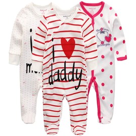 Kiddiezoom Baby Boys Girls Sleepsuit 3 Pack - Design10