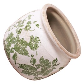 Xiaan Jiaju Ceramic Planters for Indoor Plants, Plant Pots with Drainage Hole, 6.29in. Flower Pots for Indoor Plants, Vintage Planters & Succulent Pots, Crackle Glaze Finish Plant Pots, Classic Green