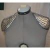 Scale Mail Epaulettes in Knitted Dragonhide Armor - Silver